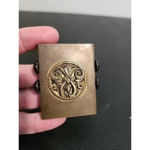 Antique Vintage Retractable Sliding Pocket Shoe Brush Nylon Brass Accessory